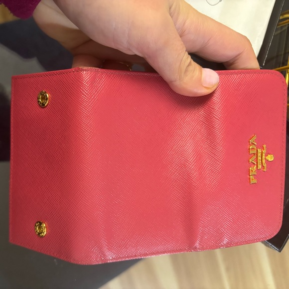 Prada Saffiano Pink Key Holder/ Card Holder - Picture 11 of 16